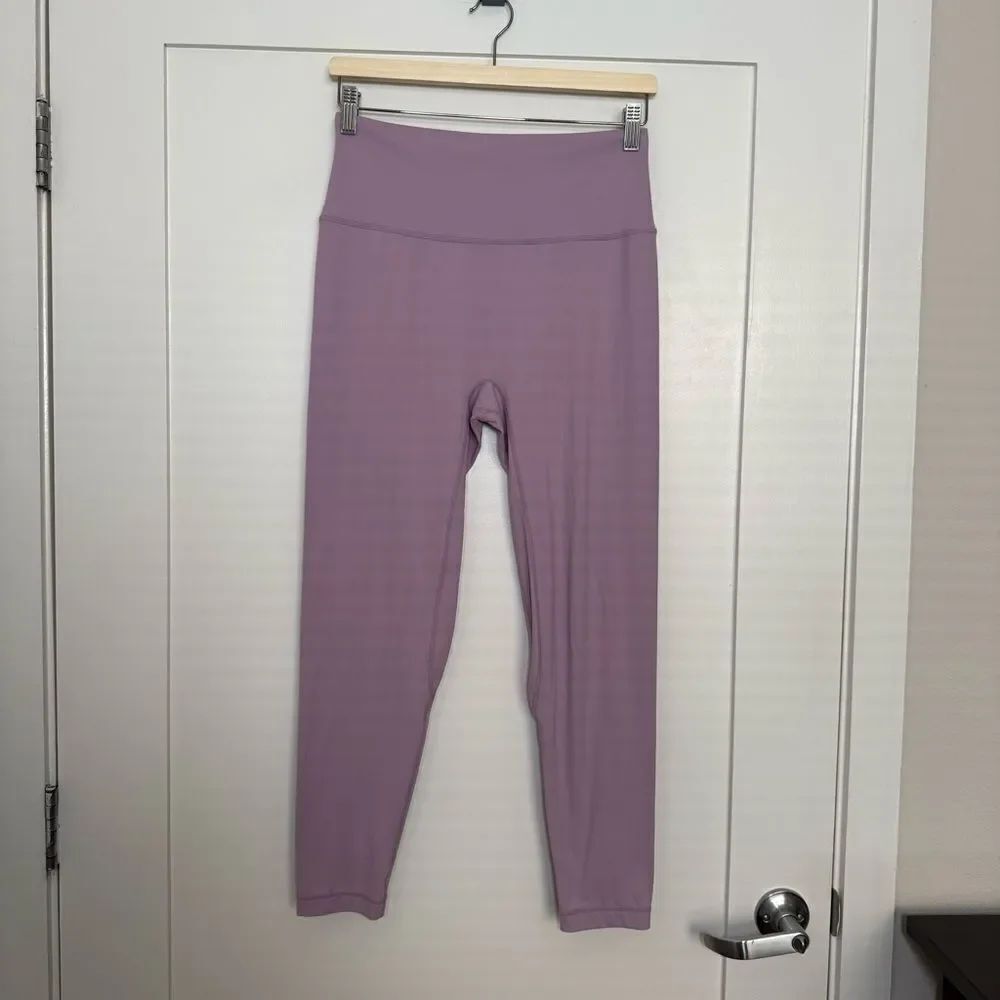 Manduka Leggings Womens Sz L Lilac Purple Pull On Gym Athletic Yoga Stretch